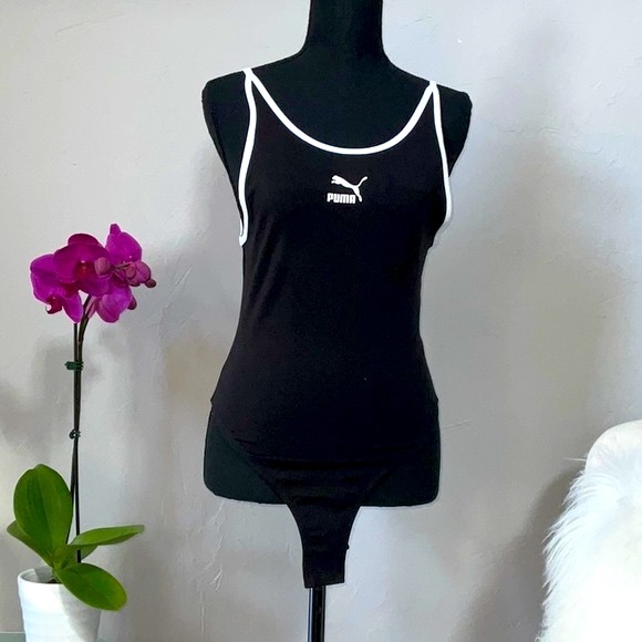 Puma Classics Black and White Bodysuit Tank Top - Picture 4 of 10
